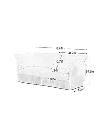 Streamdale Furniture 2-Seat Slipcovered Sofa with Detachable Cover & Deep Cushions