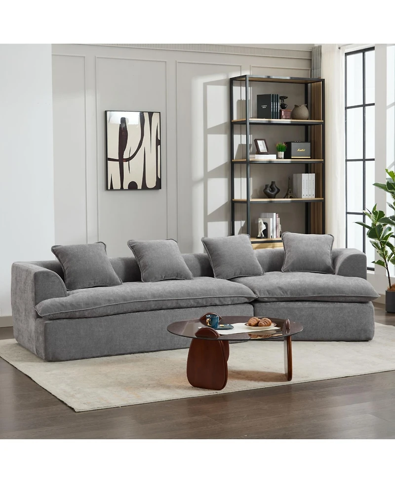 Modular Sofa, Ottoman, Anti-Wrinkle Fabric, Corner Sectional, Spacious