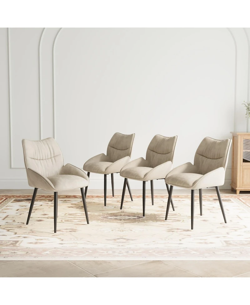 Streamdale Velvet Dining Chair Set (4) Modern, Minimalist Design