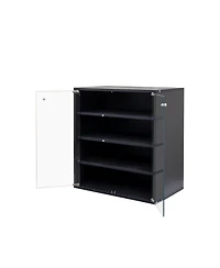 Streamdale Rgb Led Shoe Storage Box with Glass Door, Stackable (4 Tier-1)