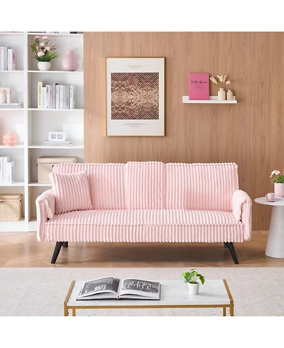 Streamdale Minimalist style, straight-line corduroy sofa suitable for sitting and lying in the living room and bedroom
