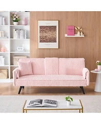 Streamdale Minimalist style, straight-line corduroy sofa suitable for sitting and lying in the living room and bedroom