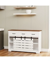 Streamdale 53" Farmhouse Buffet Cabinet with Sliding Barn Doors and Drawers
