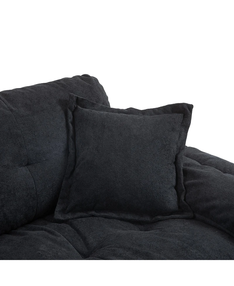 Streamdale Chenille Recliner Sofa with Pillows & Memory Foam