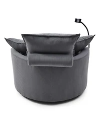 Streamdale Modern 360 Swivel Accent Chair with 4 Pillows (Grey)