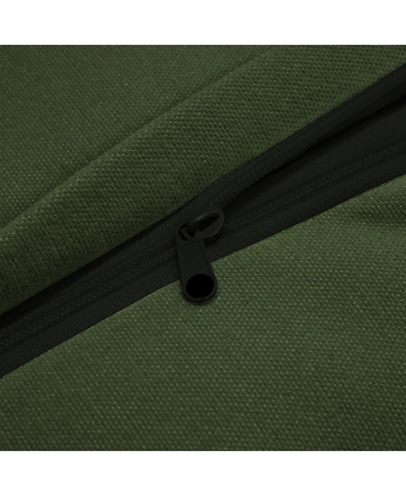 Modern Armless Modular 3-Seater Sofa Couch, Chenille Green