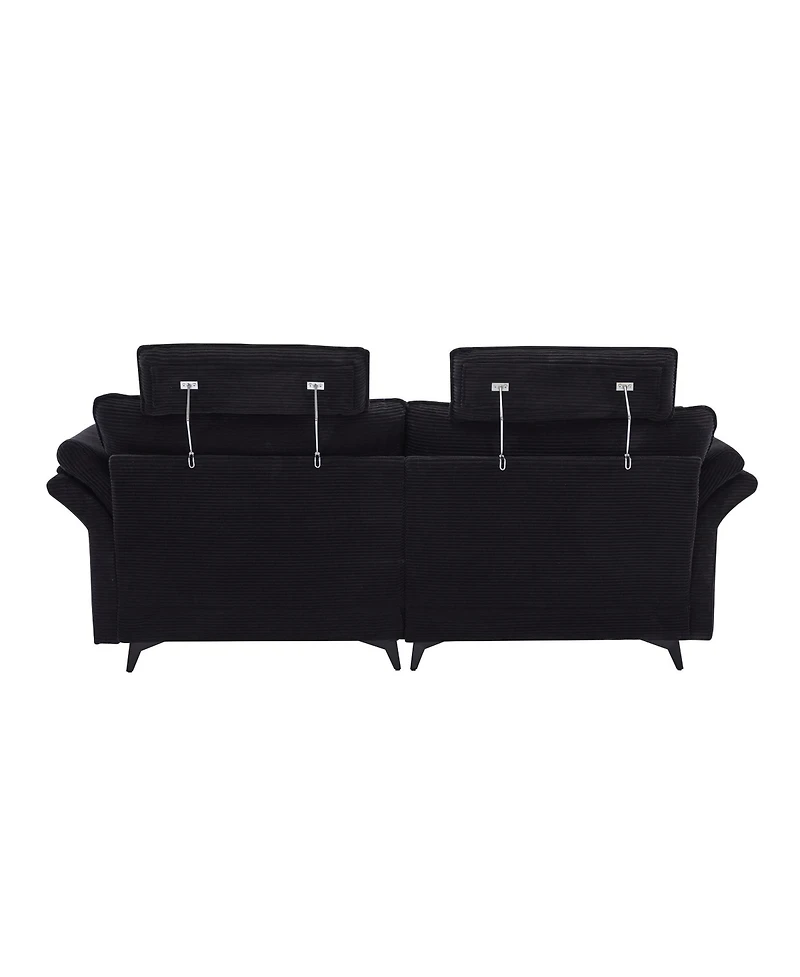 Streamdale Cloud Comfort Sectional Sofa with Ottomans (85.8", Black