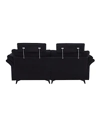 Streamdale Cloud Comfort Sectional Sofa with Ottomans (85.8", Black