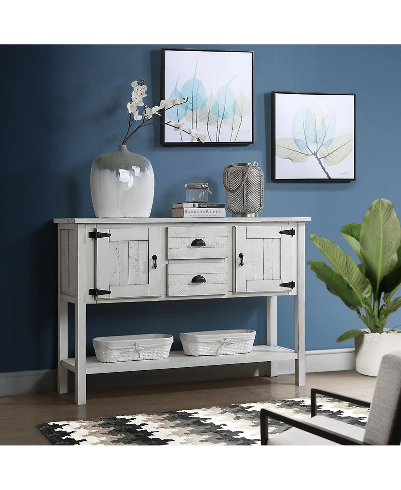 Streamdale Furniture Retro Style Solid Wood Sideboard with Drawers & Cabinets