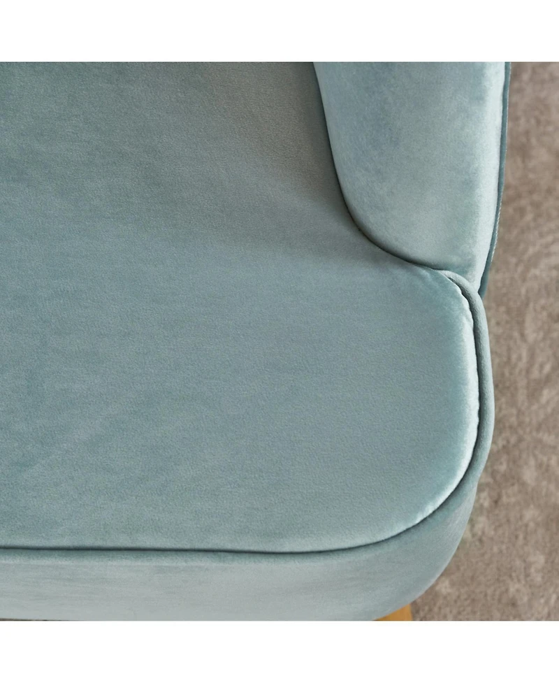 Streamdale Mid-Century Modern Velvet Club Chair With Birch Legs