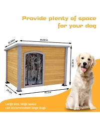 Streamdale 45" Insulated Dog House Wood, Plastic, Indoor/Outdoor"