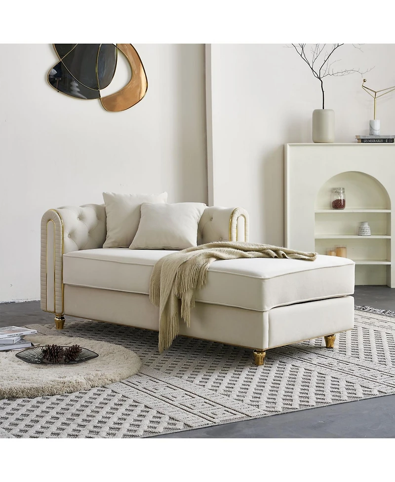 Streamdale 67'' Velvet Chaise Lounge with Pillows