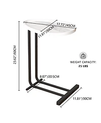 Streamdale 2-Piece C-Shaped End Table with Slide (White)