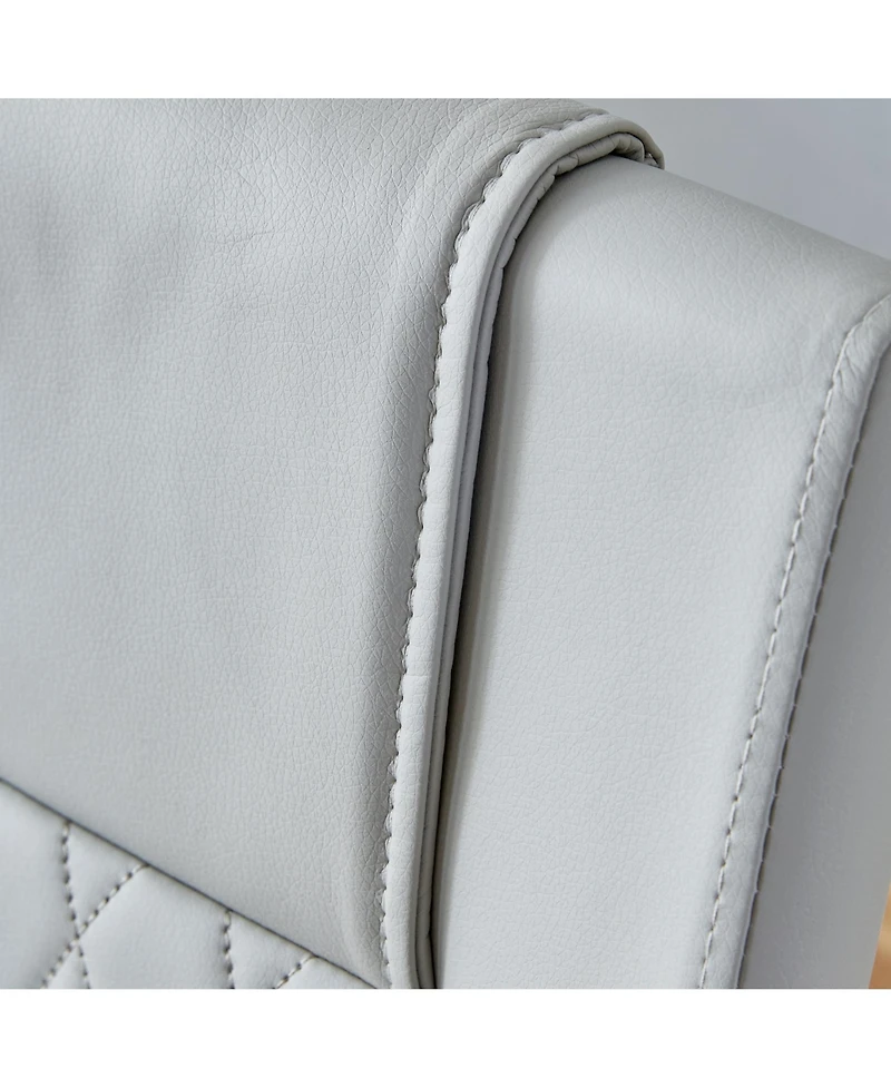 Modern Faux Leather Dining Chairs with Metal Legs Set of 8