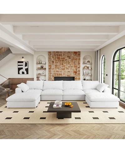 Streamdale Cloud Modular U-Shaped Sofa with 2 Ottomans
