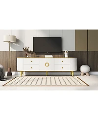 Streamdale Tv Stand - 80 Inch, 4 Drawers, Cabinet, Metal Legs