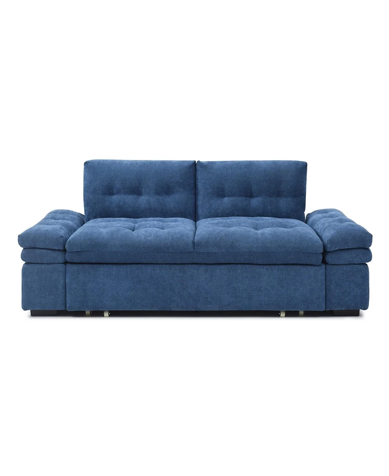 Streamdale Blue Sleeper Sofa Bed with Teddy Chaise