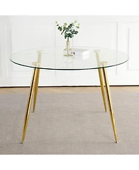 Streamdale 47.2" Glass Dining Table, Gold Legs