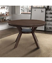 Streamdale Rubber Wood Dining Table with Trestle Base (Dark Brown)