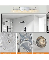 Streamdale Brushed Nickel Vintage Crystal Vanity Light (5-Light, No Bulbs)