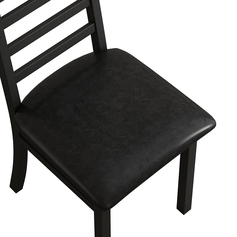 Streamdale Modern Metal Dining Chairs, Set of 2 (Black)