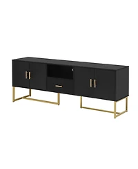 Streamdale Modern Tv Stand for TVs up to 70", with Drawer, Cabinets, Metal Legs, Handles, and Safety Device