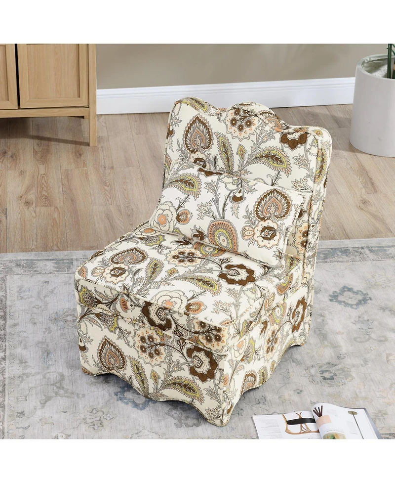 Streamdale Soft Flannel Dining Chair with Pillow, Perfect for Living Room and Dining - Brown