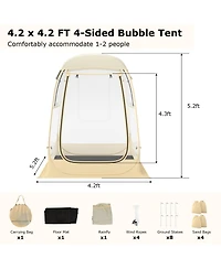 Instant Pop up Sports Tent with Carrying Bag and Floor Mat for 1-2/5-6 People