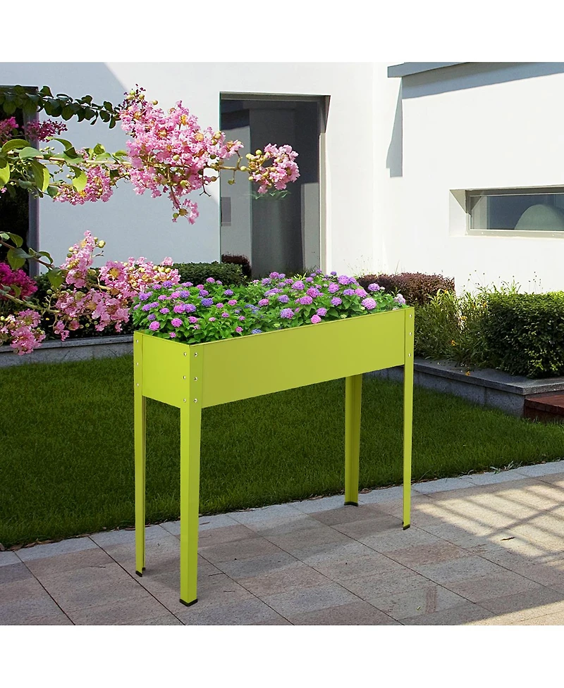 Metal Raised Garden Bed with Legs and Drainage Hole