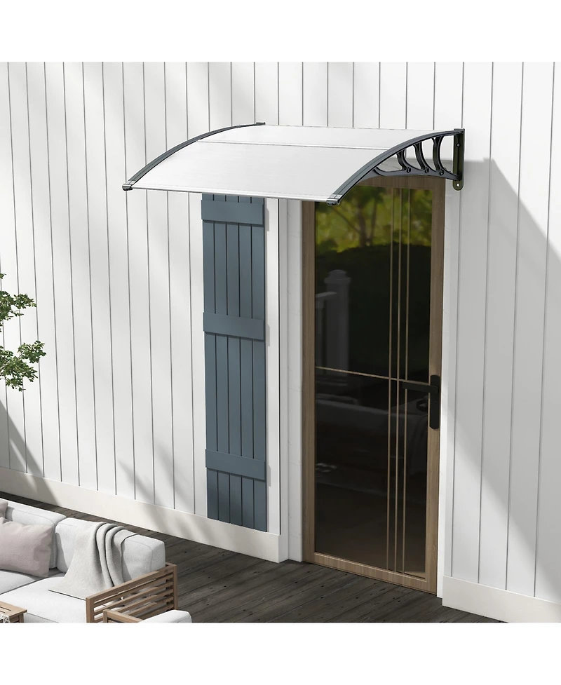 48 x 40 Inch Outdoor Front Door Window Awning Door Canopy Exterior