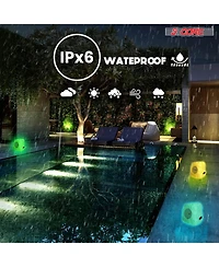 5 Core Rock Speaker Outdoor Waterproof Bluetooth Garden Speakers Solar & Usb Charging Rgb Colors for Patio Pool Home