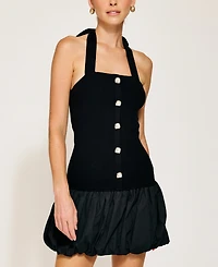 Line & Dot Women's Ramona Mixed-Media Bubble Mini Dress