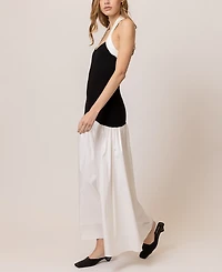 Line & Dot Women's Kohl Mixed-Media Halter-Neck Dress