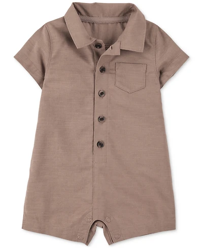 Carter's Baby Boys Cotton Button-Down Polo Romper
