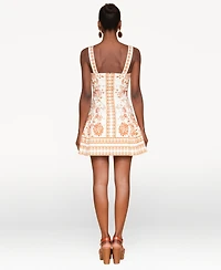 Avec Les Filles Women's Printed Fit & Flare Mini Dress