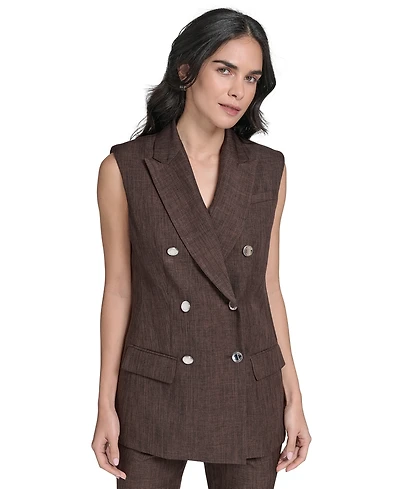 Calvin Klein Women's Double-Breasted Textured Vest