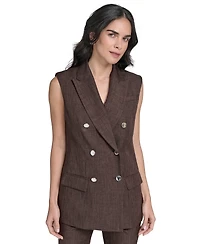 Calvin Klein Women's Double-Breasted Textured Vest