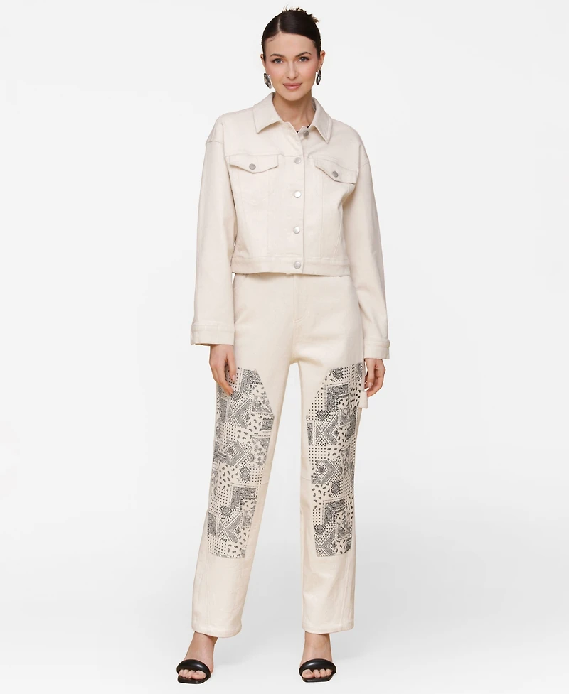 Avec Les Filles Women's Heart Inset Trucker Jacket