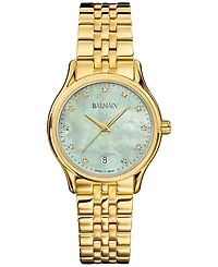 Balmain Women's Swiss Beleganza Diamond (1/20 ct. t.w.) Gold Pvd Stainless Steel Bracelet Watch 32mm