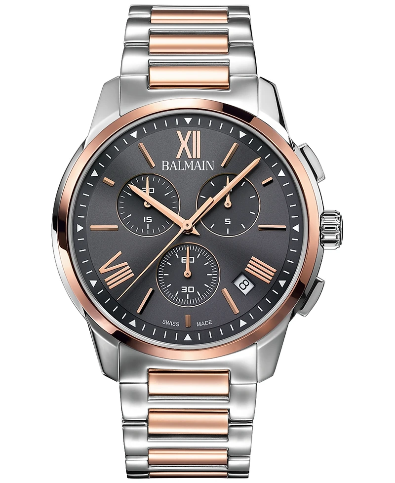 Balmain Men's Swiss Chronograph Madrigal Two-Tone Stainless Steel Bracelet Watch 42mm