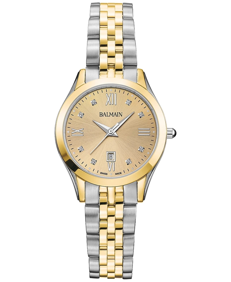 Balmain Women's Swiss Classic R Diamond Accent Two-Tone Stainless Steel Bracelet Watch 30mm