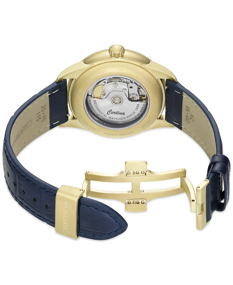 Certina Men's Swiss Automatic Ds-1 Powermatic 80 Blue Leather Strap Watch 41mm