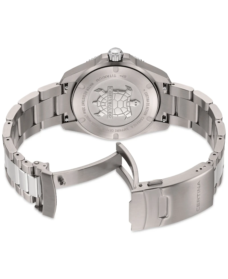 Certina Men's Swiss Ds Action Silver-Tone Titanium Bracelet Watch 40mm