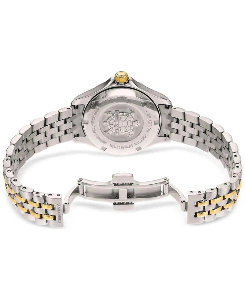 Certina Women's Swiss Ds Action Diamond Accent Two-Tone Titanium Bracelet Watch 34mm