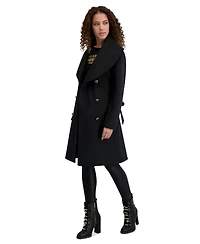 Karl Lagerfeld Paris Women's Double-Breasted Belted Coat
