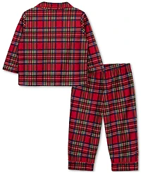 Little Me Toddler Boys Plaid Coat-Style Pajama Top & Pants, 2 Piece Set