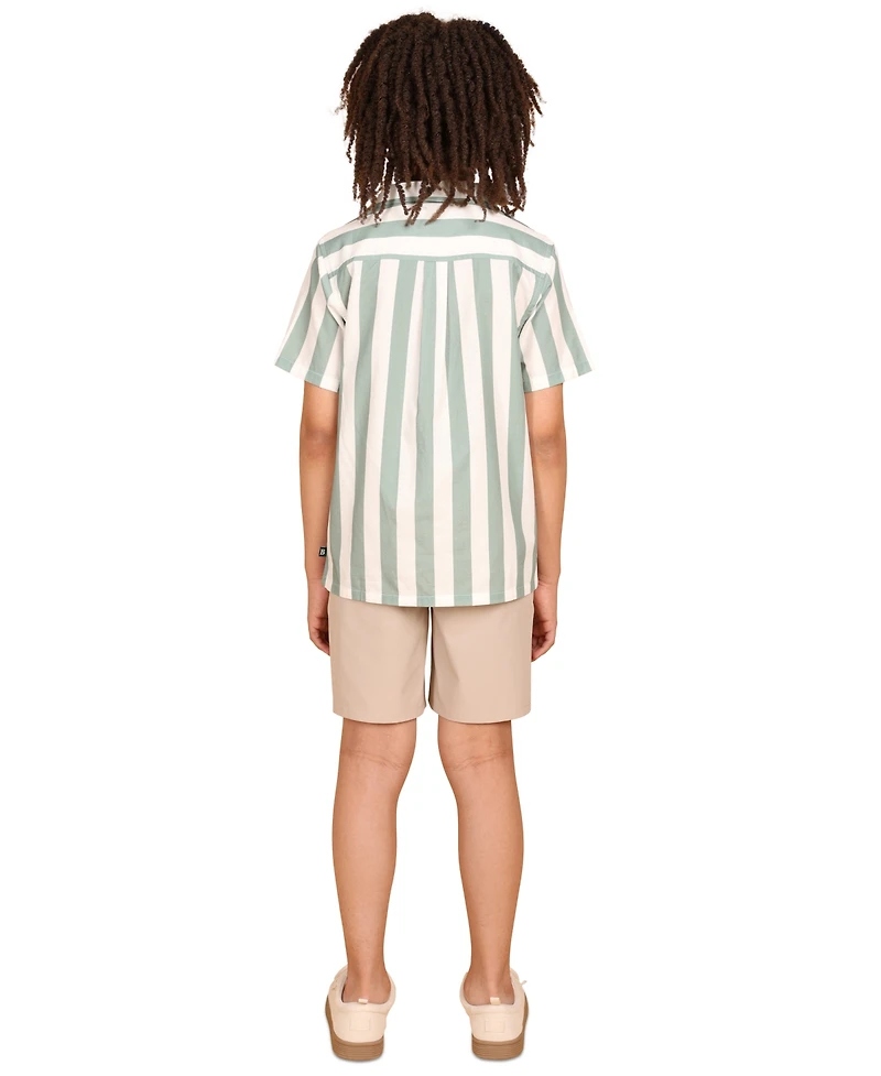 B By Brooks Brothers Big Boys Striped Camp Shirt