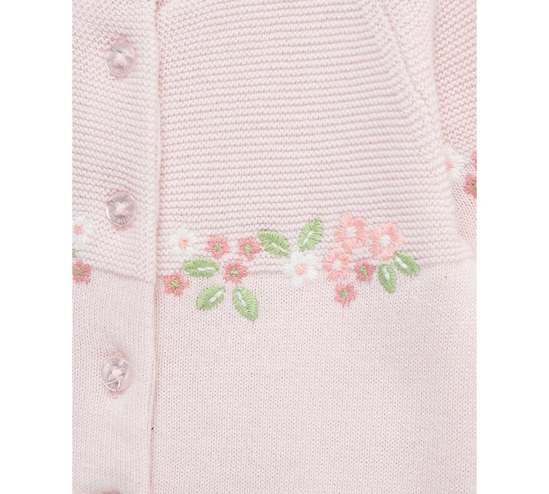 Little Me Baby Girls Cotton Garland Sweater Coverall