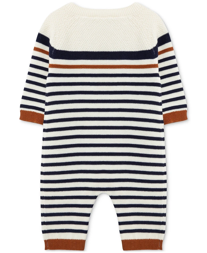 Little Me Baby Boys Cotton Block Stripe Sweater Coverall