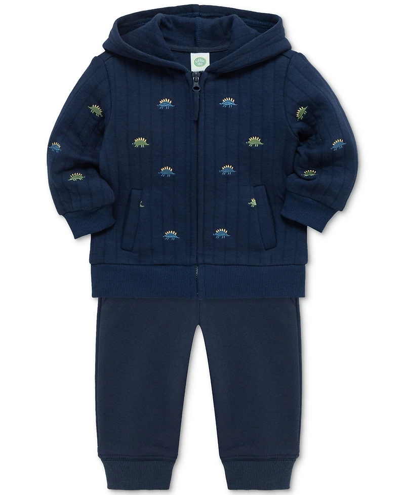 Little Me Baby Zip-Up Dino Hoodie & Pants, 2 Piece Set
